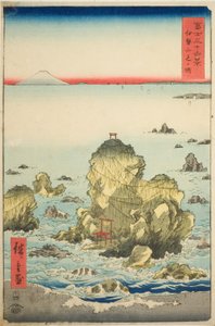 Futami-Bucht in der Provinz Ise, aus der Serie "Sechsunddreißig Ansichten des Berges Fuji" von Utagawa Hiroshige