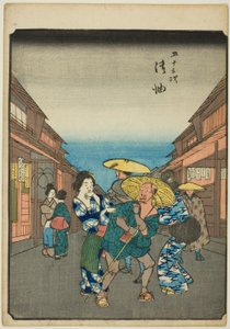 Goyu, aus der Serie "Dreiundfünfzig Stationen [des Tokaido]" von Utagawa Hiroshige