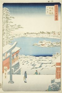 Blick vom Yushima Tenjin Schrein, aus der Serie "Hundert berühmte Ansichten von Edo" von Utagawa Hiroshige