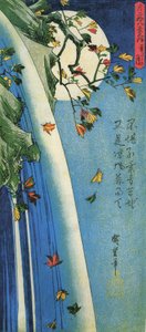 Der Mond über einem Wasserfall von Utagawa Hiroshige