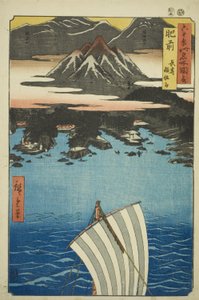 Provinz Hizen: Berg Inasa in Nagasaki, aus der Serie "Berühmte Orte in den sechzig Provinzen" von Utagawa Hiroshige