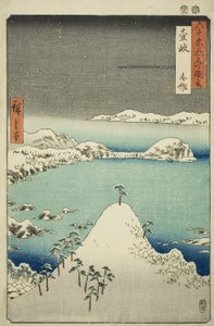 Provinz Iki: Shisa (Iki, Shisa), aus der Serie "Berühmte Orte in den sechzig Provinzen (Rokujuyoshu meisho zue)" von Utagawa Hiroshige