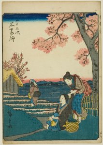 Ishiyakushi, aus der Serie "Dreiundfünfzig Stationen des Tokaido" von Utagawa Hiroshige