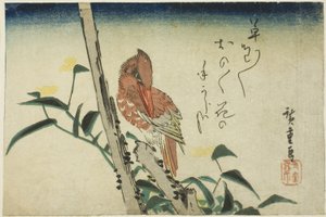 Eisvogel und Tagblume von Utagawa Hiroshige