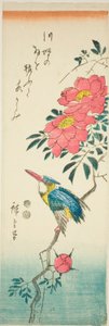 Eisvogel und Rosen von Utagawa Hiroshige