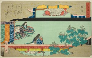 Kiritsubo, aus der Serie "Vierundfünfzig Kapitel der Geschichte von Genji (Genji monogatari gojuyonjo)" von Utagawa Hiroshige