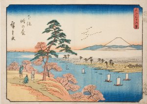 Konodai in der Provinz Shimosa, aus der Serie "Sechsunddreißig Ansichten des Berges Fuji" von Utagawa Hiroshige
