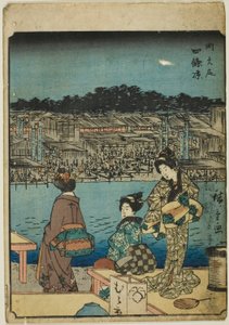 Kyoto: Abendkühle in Shijo, aus der Serie "Dreiundfünfzig Stationen [des Tokaido]" von Utagawa Hiroshige