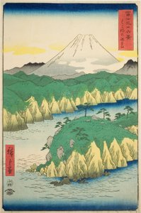 See bei Hakone (Hakone no kosui), aus der Serie "Sechsunddreißig Ansichten des Berges Fuji (Fuji sanjurokkei)"