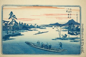 Später Frühling in Massaki (Massaki boshun no kei), aus der Serie "Berühmte Ansichten der östlichen Hauptstadt (Toto meisho)" von Utagawa Hiroshige