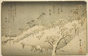 Verweilender Schnee in Asukayama, aus der Serie "Acht Ansichten in der Umgebung von Edo"