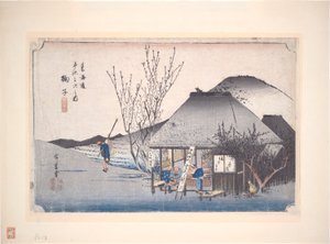 Mariko Teeladen, aus der Serie Dreiundfünfzig Stationen des Tokaido von Utagawa Hiroshige