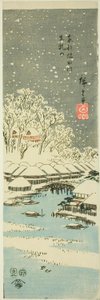 Matsuchi-Hügel vom Sumida-Fluss in der östlichen Hauptstadt (Toto Sumidagawa Matsuchiyama), aus einer unbetitelten Serie von Ansichten der Provinzen von Utagawa Hiroshige