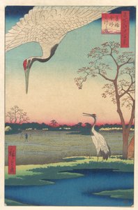 Minowa, Kanasugi bei Mikawashima, aus der Serie Einhundert berühmte Ansichten von Edo von Utagawa Hiroshige