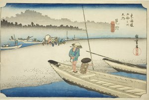 Mitsuke: Ansicht des Tenryu-Flusses, aus der Serie "Dreiundfünfzig Stationen des Tokaido"