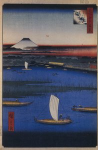 Mitsumata Wakarenofuchi Hundert berühmte Ansichten von Edo, 1856-1858 von Utagawa Hiroshige