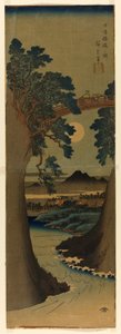 Affenbrücke in der Provinz Kai (Koyo Saruhashi no zu) von Utagawa Hiroshige