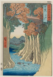 Affenbrücke in der Provinz Kai: Berühmte Ansichten von etwa 60 Provinzen, Nr. 13 von Utagawa Hiroshige