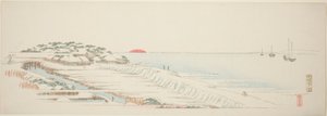 Morgenschnee in Susaki, aus der Serie "Dreizehn Ansichten der Umgebung von Edo" von Utagawa Hiroshige