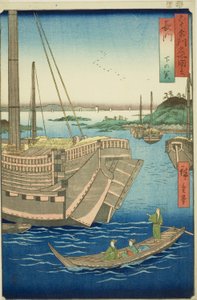 Provinz Nagato: Shimonoseki (Nagato, Shimonoseki), aus der Serie "Berühmte Orte in den sechzig Provinzen (Rokujuyoshu meisho zue)"
