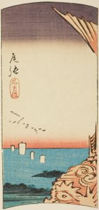 Nagoya in der Provinz Owari, Abschnitt des Blattes Nr. 4 aus der Serie "Ausschnitte der Provinzen" von Utagawa Hiroshige