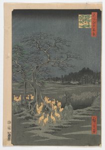 Silvester-Fuchsfeuer am Wechselbaum, Edo-Periode, 1857