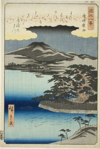 Nachtregen in Karasaki, aus der Serie "Acht Ansichten von Omi"