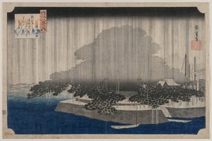 Nachtregen in Karasaki, aus der Serie Acht Ansichten von Ōmi