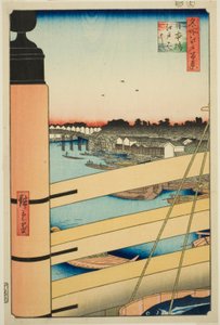 Nihon-Brücke und Edo-Brücke, aus der Serie "Hundert berühmte Ansichten von Edo" von Utagawa Hiroshige