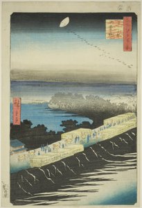 Nihon-Damm, Yoshiwara, aus der Serie "Hundert berühmte Ansichten von Edo" von Utagawa Hiroshige