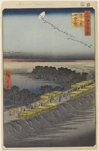 Nihon-Damm, Yoshiwara, Nr. 100 aus Einhundert berühmte Ansichten von Edo, 1857 von Utagawa Hiroshige