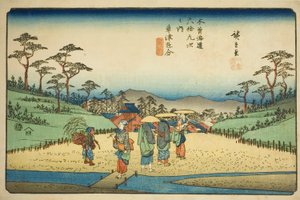 Nr. 68 (eigentlich 69): Kreuzung in Kusatsu, aus der Serie "Neunundsechzig Stationen des Kisokaido"