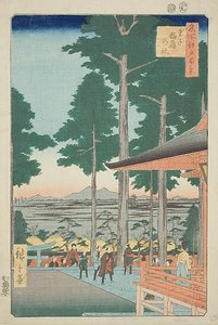 Oji Inari-Schrein (Oji Inari no yashiro), Nr. 18 aus der Serie "Hundert berühmte Ansichten von Edo (Meisho Edo hyakkei)"