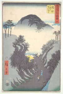 Okabe, Gebirgspass, aus der Serie Dreiundfünfzig Stationen des Tokaido von Utagawa Hiroshige