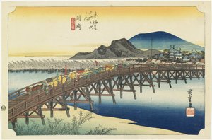 Okazaki--Yahagi-Brücke, um 1833