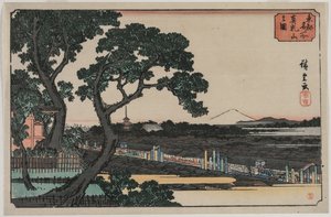 Bild von Matsuchiyama, aus der Serie Berühmte Orte in der östlichen Hauptstadt von Utagawa Hiroshige