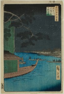 Kiefer des Erfolgs und Oumayagashi am Asakusa-Fluss, aus der Serie "Hundert berühmte Ansichten von Edo" von Utagawa Hiroshige