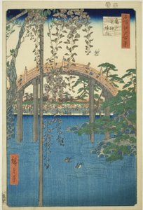 Bezirk des Kameido Tenjin Schreins, aus der Serie "Hundert berühmte Ansichten von Edo" von Utagawa Hiroshige