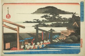 Bezirk des Shiba Shinmei Schreins (Shiba Shinmei keidai), aus der Serie "Berühmte Orte in der östlichen Hauptstadt (Toto meisho)" von Utagawa Hiroshige