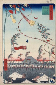 Wohlstand in der Stadt während des Tanabata-Festes, 1856-1858 von Utagawa Hiroshige
