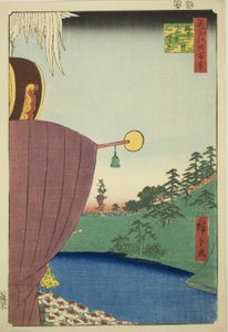 Sanno-Festprozession in Kojimachi Itchome (Kojimachi Itchome Sanno Matsuri nerikomi), aus der Serie "Hundert berühmte Ansichten von Edo (Meisho Edo hyakkei)" von Utagawa Hiroshige