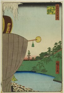 Sanno-Festprozession in Kojimachi Itchome (Kojimachi Itchome Sanno Matsuri nerikomi), aus der Serie "Hundert berühmte Ansichten von Edo (Meisho Edo hyakkei)" von Utagawa Hiroshige