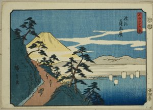 Satta-Gipfel in der Provinz Suruga (Suruga Satta mine), aus der Serie "Sechsunddreißig Ansichten des Berges Fuji (Fuji sanjurokkei)" von Utagawa Hiroshige