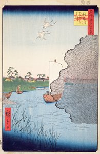 Verstreute Kiefern, Tone-Fluss, Nr. 71 aus Einhundert berühmte Ansichten von Edo, 1856 von Utagawa Hiroshige