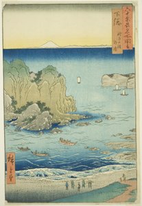 Provinz Shimosa: Choshi-Strand an der Außenbucht, aus der Serie "Berühmte Orte in den Sechzig Provinzen" von Utagawa Hiroshige