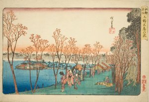Shinobazu-Teich in Ueno, aus der Serie "Berühmte Orte in Edo" von Utagawa Hiroshige