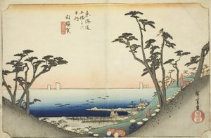 Shirasuka: Blick auf den Shiomi-Hang, aus der Serie "Die dreiundfünfzig Stationen des Tokaido"