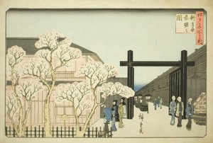 Frühlingserwachen im neuen Yoshiwara, aus der Serie "Berühmte Orte in Edo"