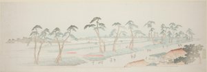 Takada Reitplatz (Takada baba), aus der Serie "Dreizehn Ansichten der Umgebung von Edo" von Utagawa Hiroshige
