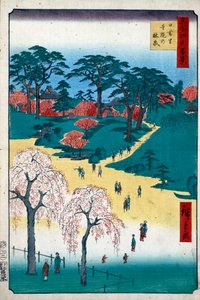 Tempelgärten in Nippori Hundert berühmte Ansichten von Edo, 1856-1858